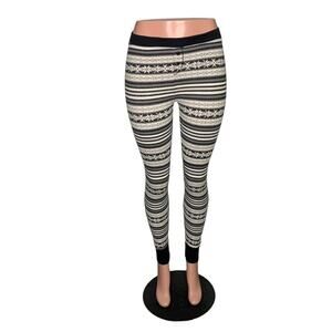 Old Navy Pajama Pants Fair Isle Nordic Black and White Size S No Pockets